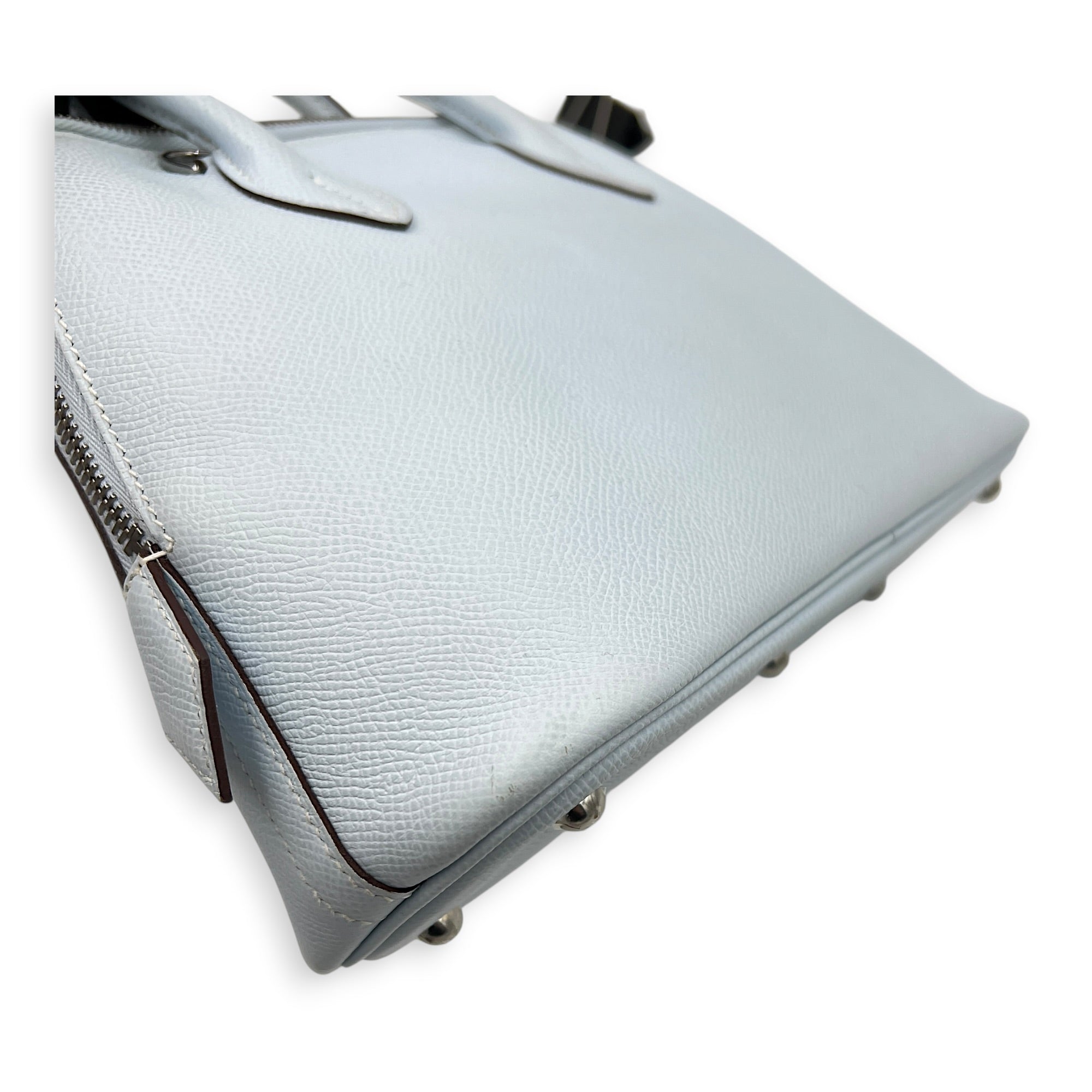 Bolide 25 Bleu Brume Top Handle Bag in Epsom, Palladium hardware
