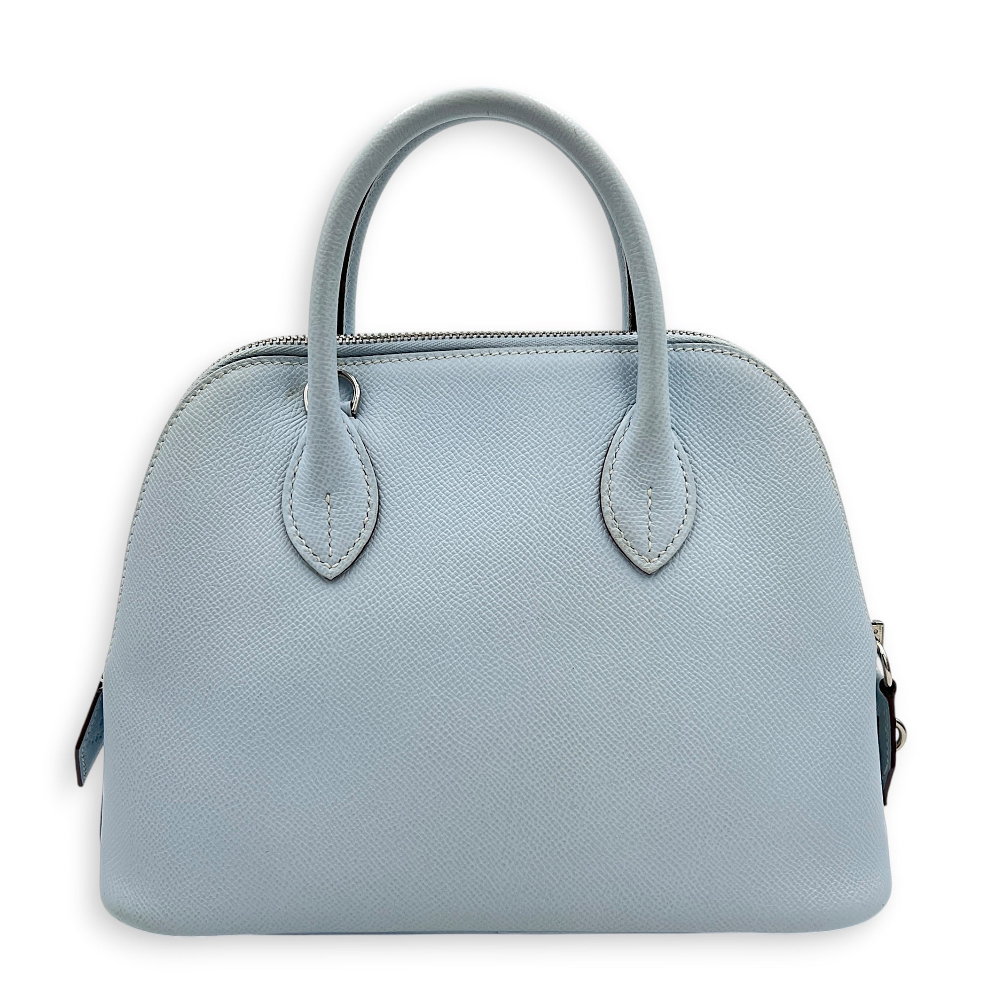 Bolide 25 Bleu Brume Top Handle Bag in Epsom, Palladium hardware