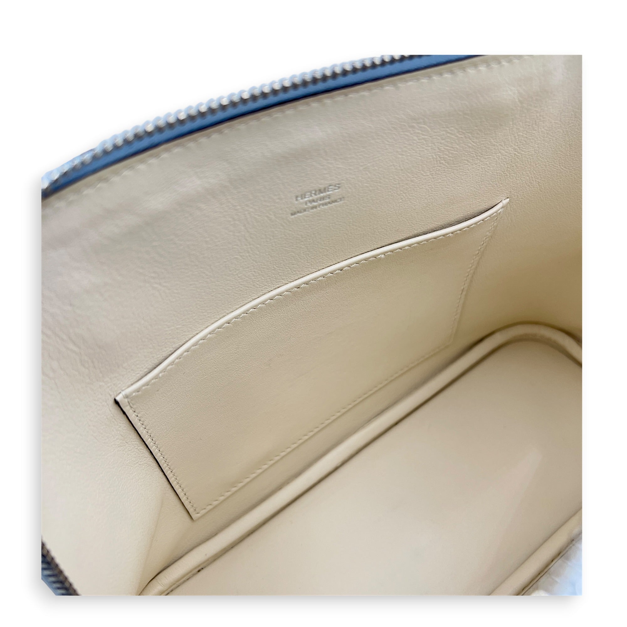 Bolide 25 Bleu Brume Top Handle Bag in Epsom, Palladium hardware
