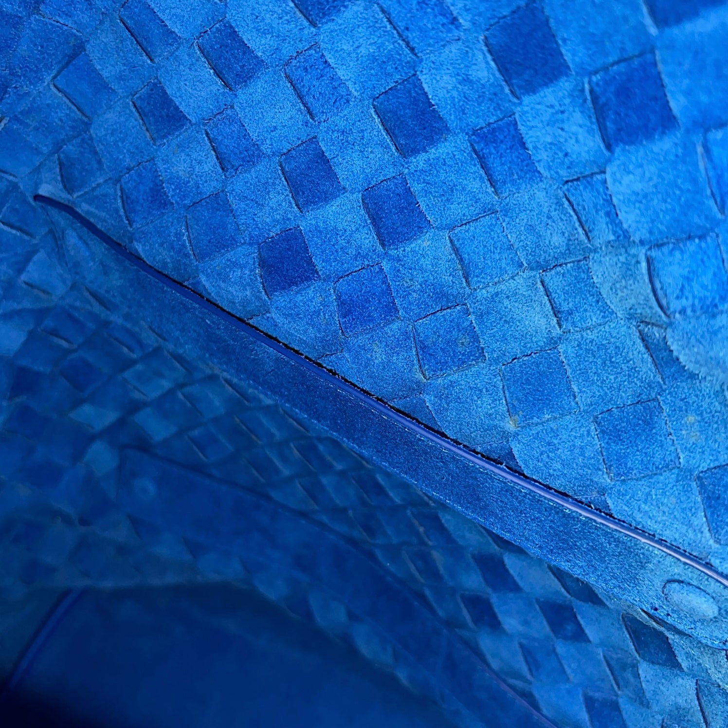 Intrecciato Backpack Blue in Calfskin, Silver hardware