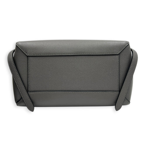 Belt Bag Top Handle Bag Mini Gris Souris in Calfskin, Gold hardware