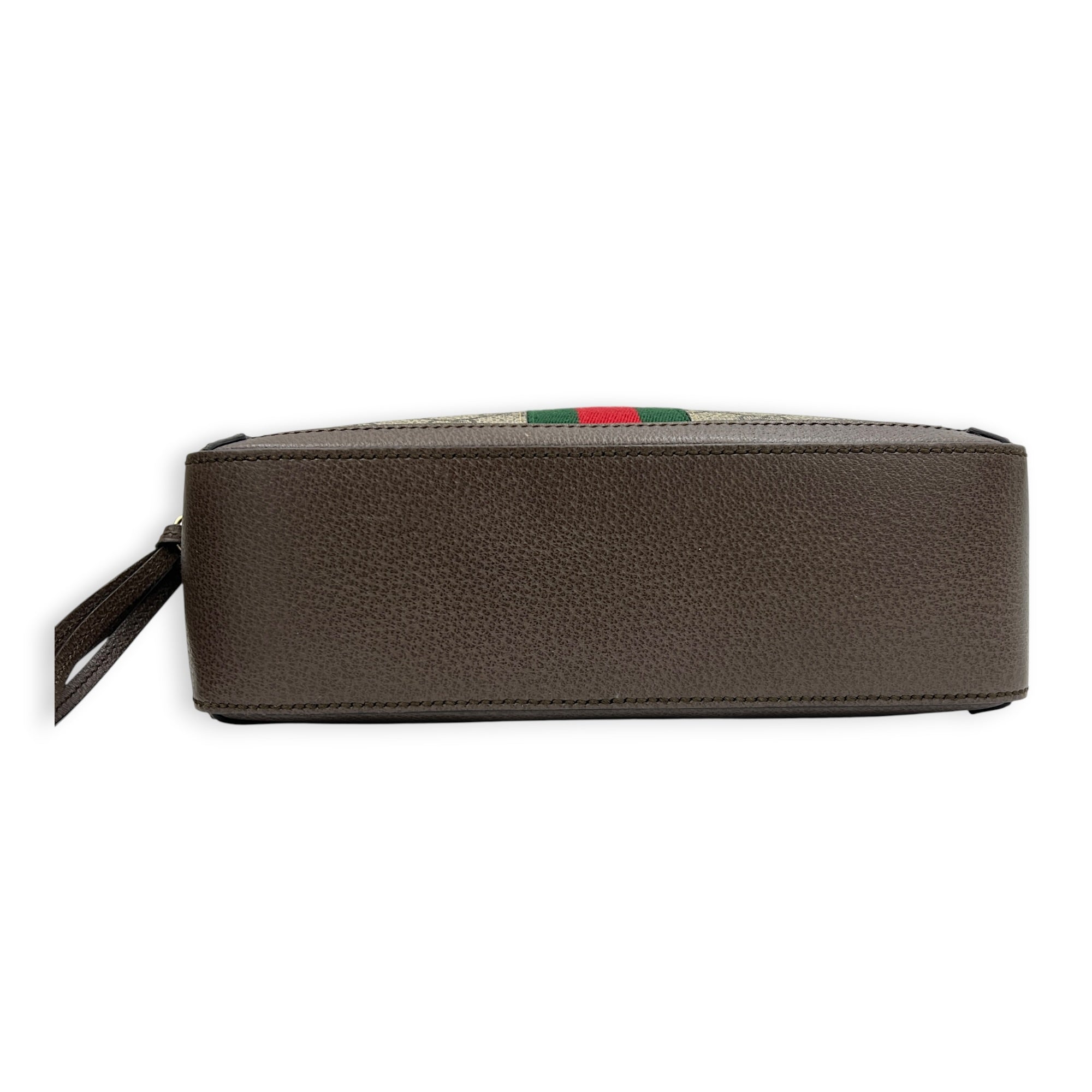 Ophidia Top Handle Bag Brown in Coated Canvas, Gold hardware