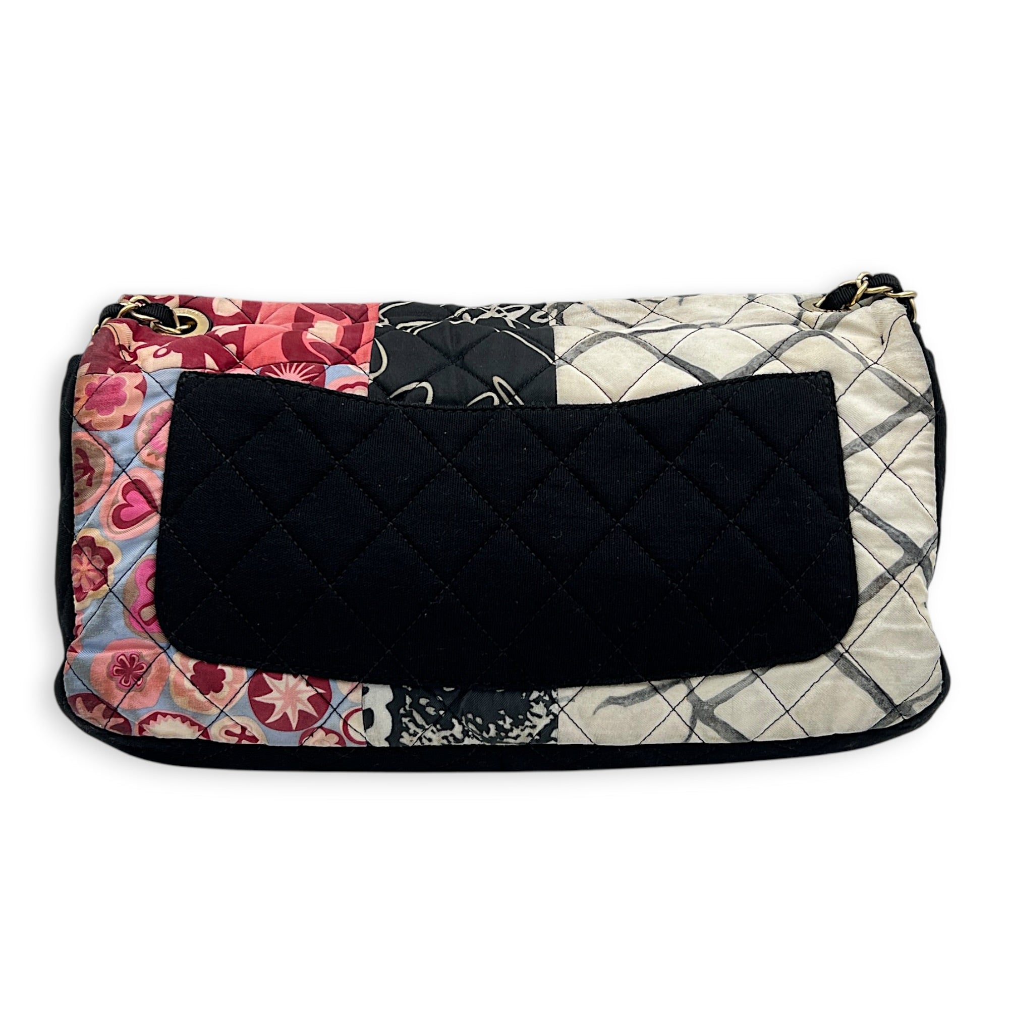 Patchwork Shoulder Bag Multi-colour in Fabric, Gold hardware