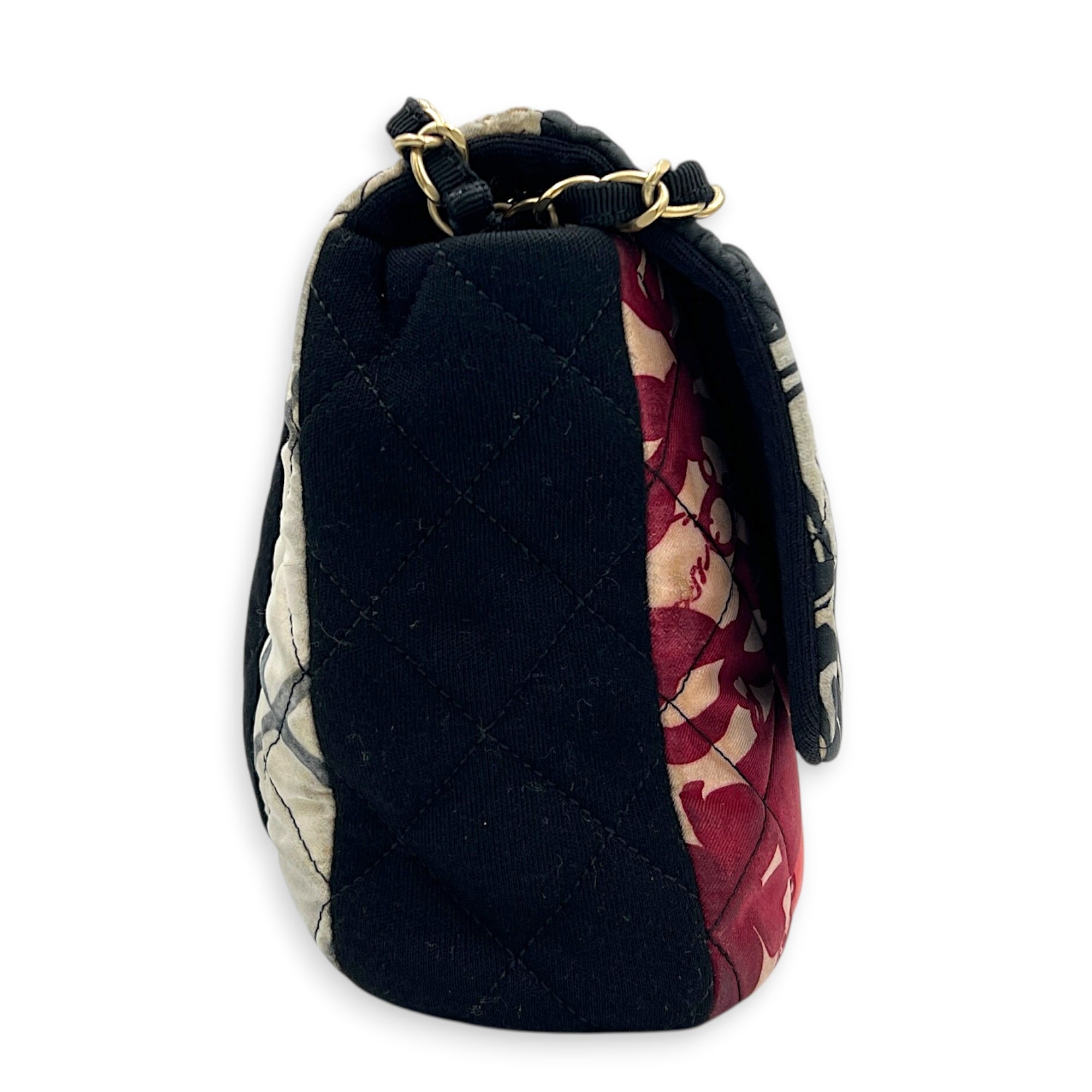 Patchwork Shoulder Bag Multi-colour in Fabric, Gold hardware