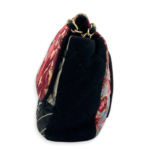 Patchwork Shoulder Bag Multi-colour in Fabric, Gold hardware