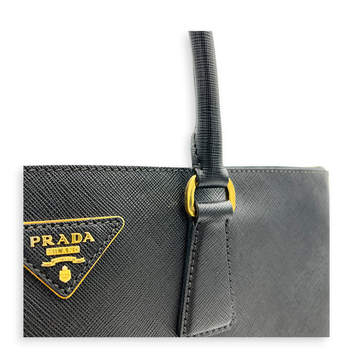 Galleria Top Handle Bag Large Black in Saffiano Leather, Gold hardware