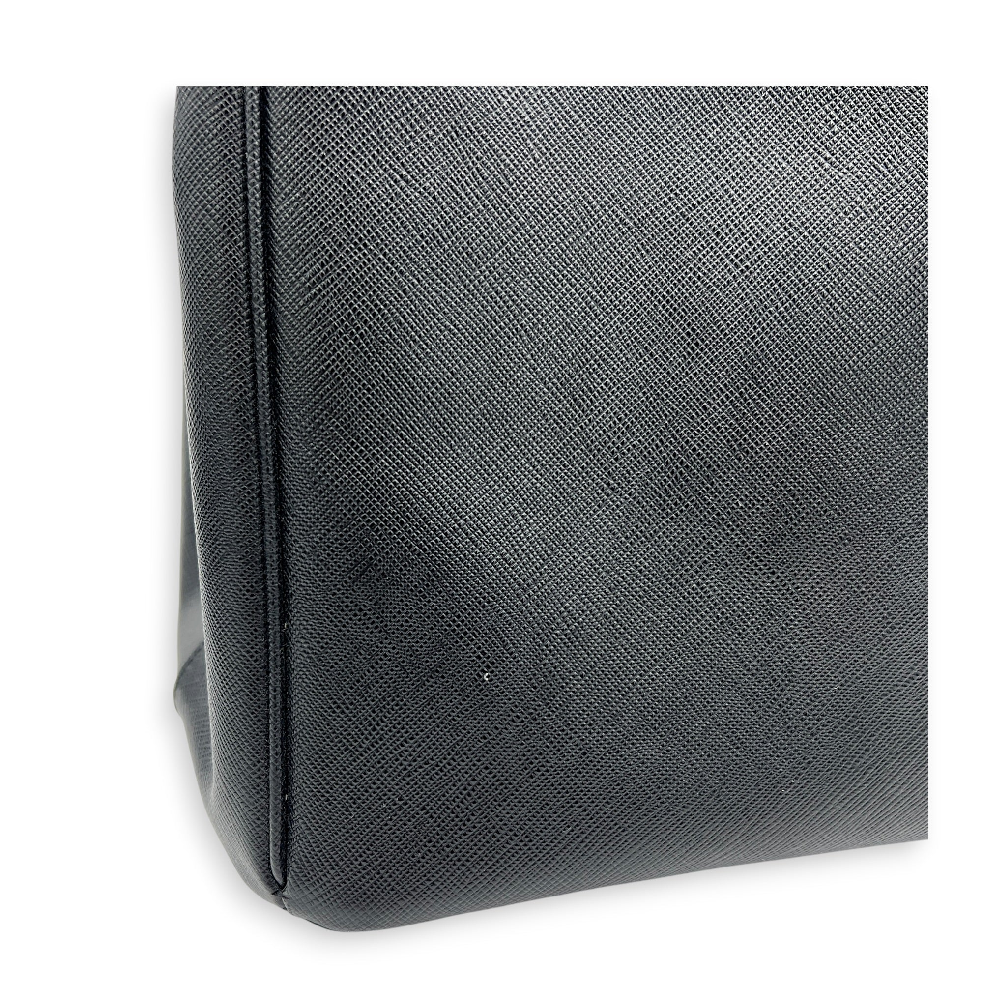 Galleria Top Handle Bag Large Black in Saffiano Leather, Gold hardware