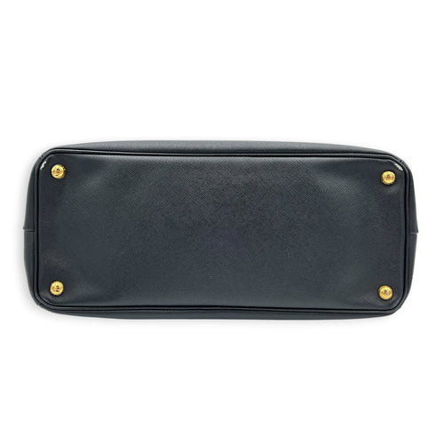Galleria Top Handle Bag Large Black in Saffiano Leather, Gold hardware