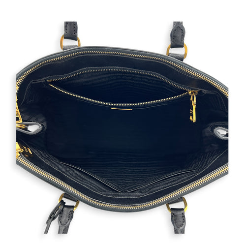 Galleria Top Handle Bag Large Black in Saffiano Leather, Gold hardware