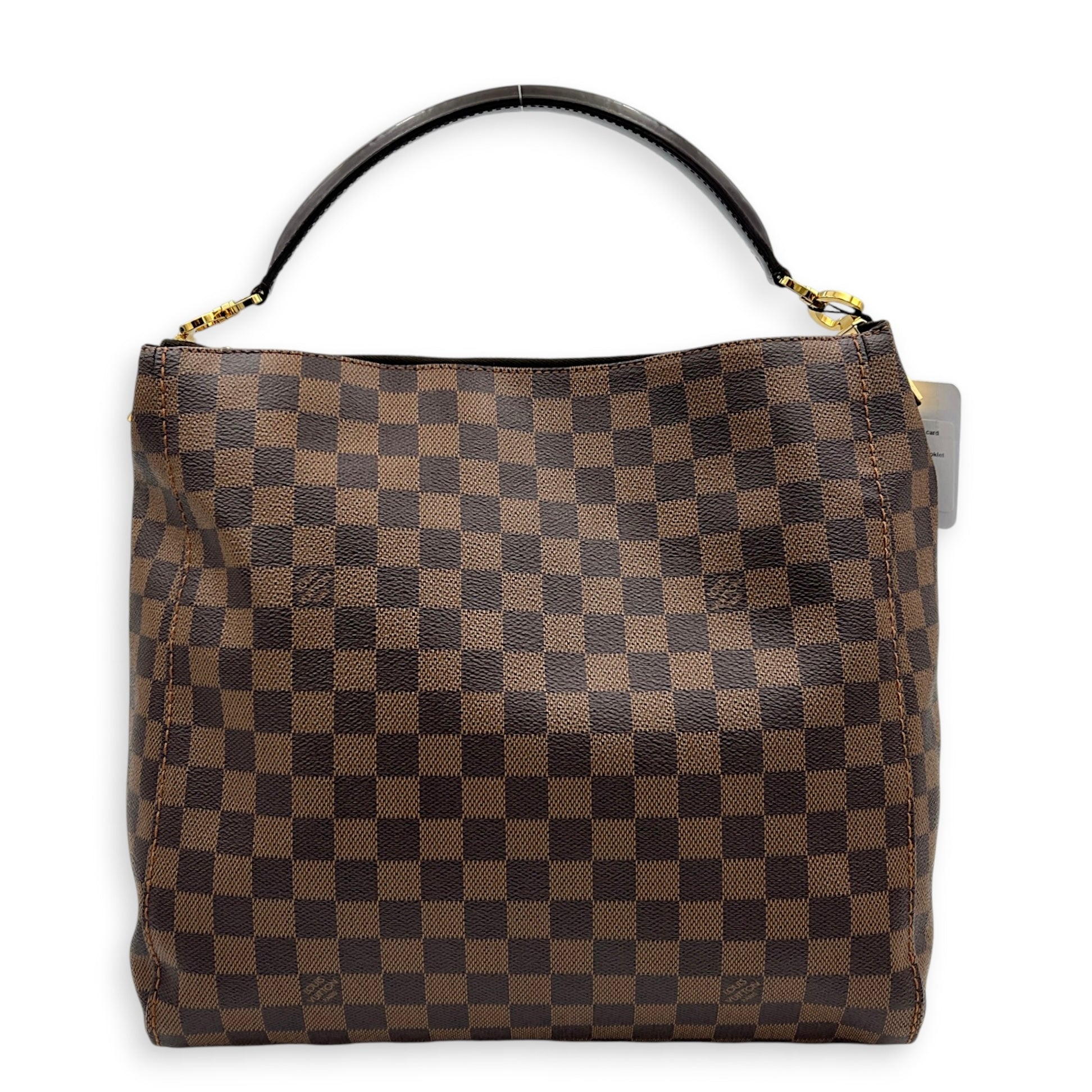 Portobello Shoulder Bag Ebene in Coated Canvas, Gold hardware