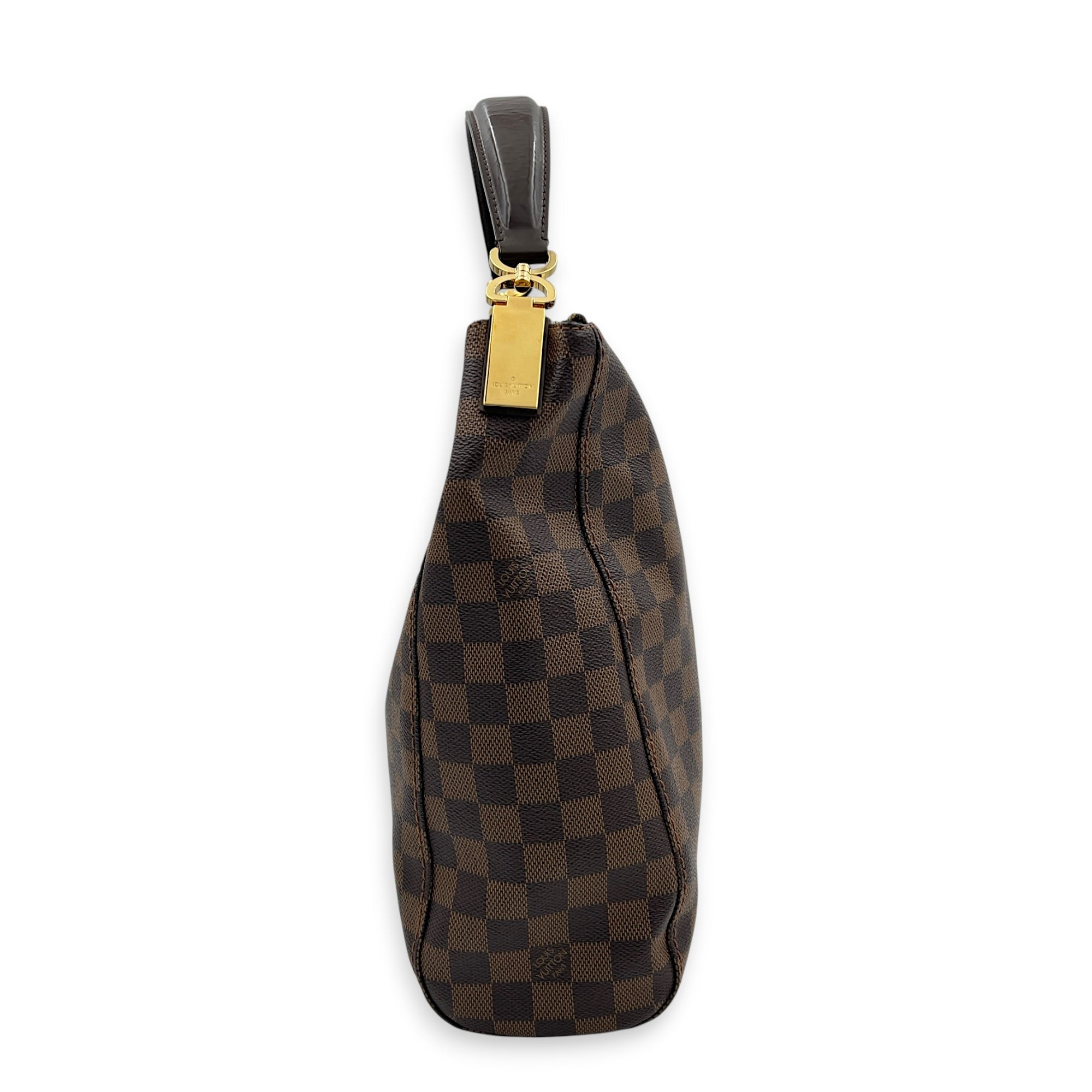 Portobello Shoulder Bag Ebene in Coated Canvas, Gold hardware