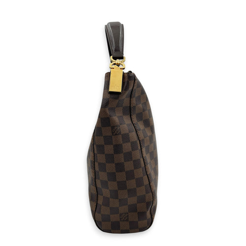 Portobello Shoulder Bag Ebene in Coated Canvas, Gold hardware