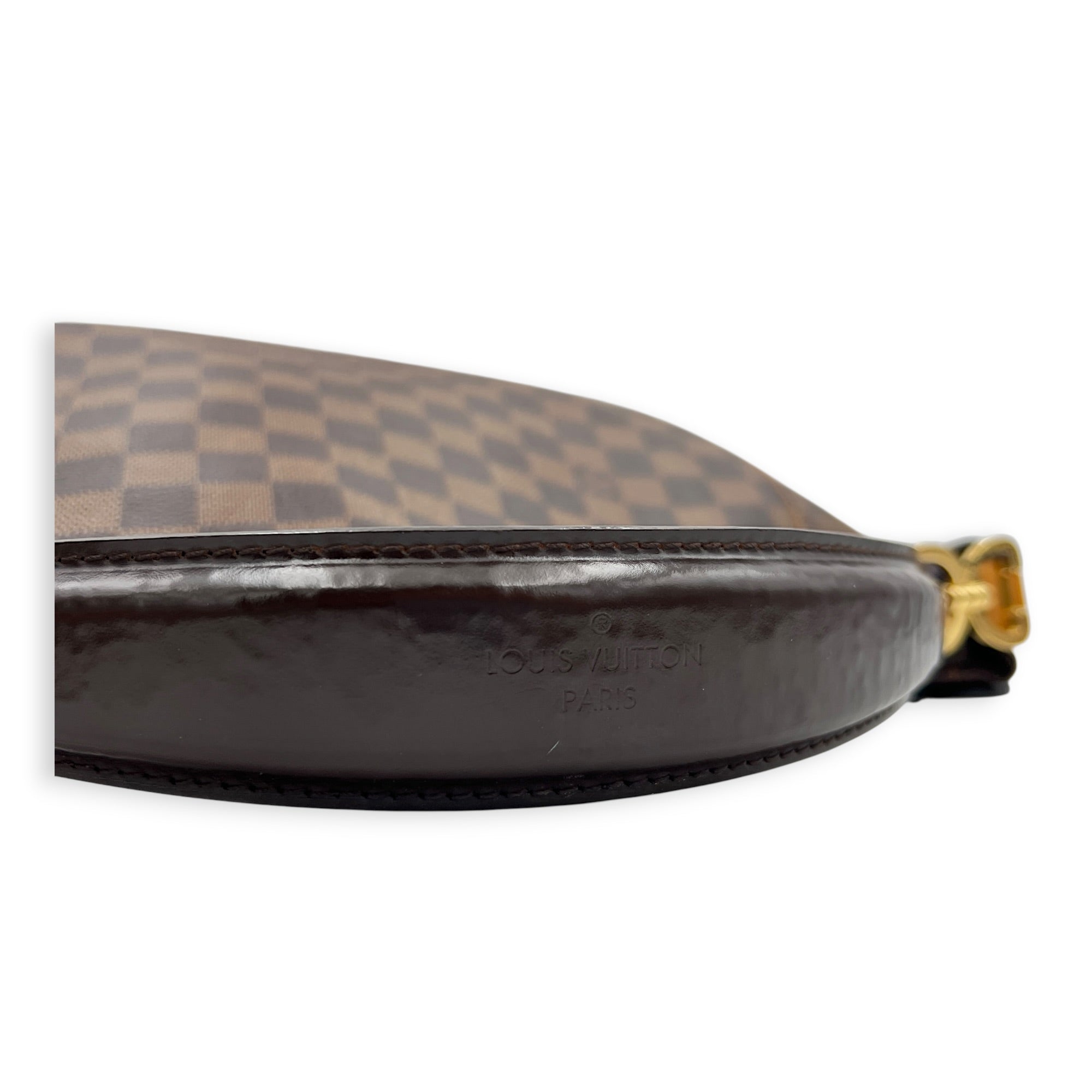 Portobello Shoulder Bag Ebene in Coated Canvas, Gold hardware