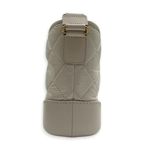 Gabrielle Shoulder Bag Small White in Calfskin, Mixed hardware