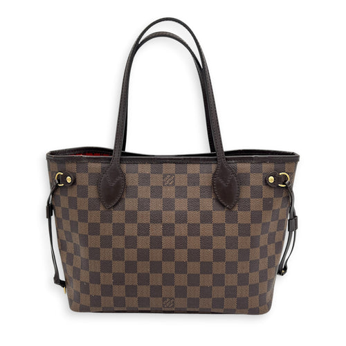 Neverfull Tote Bag PM Ebene in Coated Canvas, Gold hardware