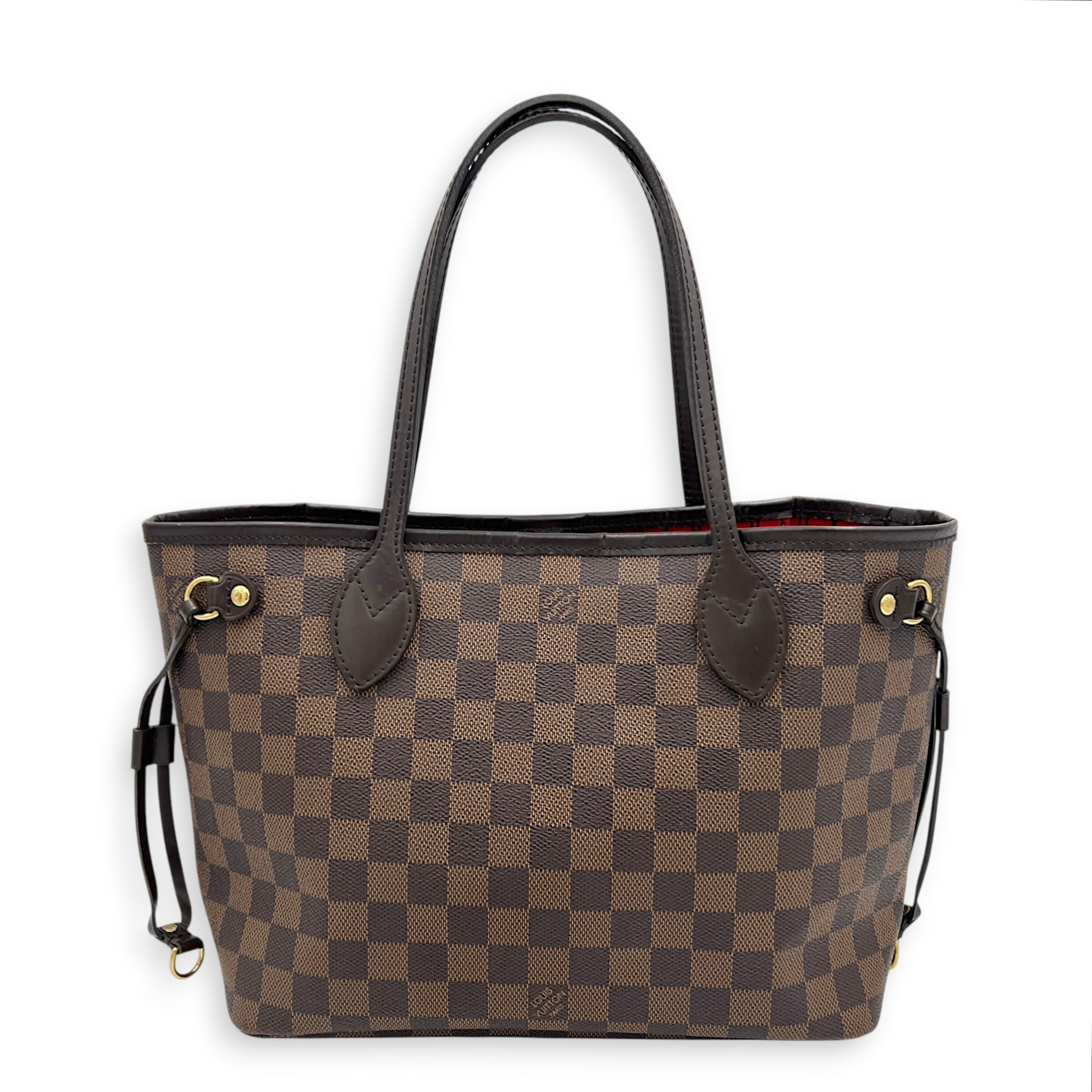 Neverfull Tote Bag PM Ebene in Coated Canvas, Gold hardware