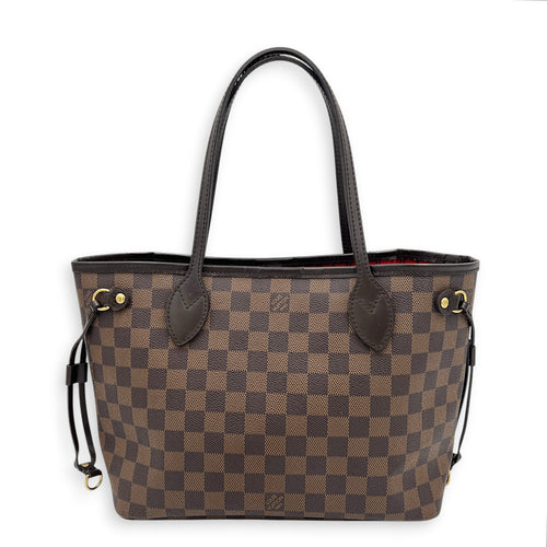 Neverfull Tote Bag PM Ebene in Coated Canvas, Gold hardware