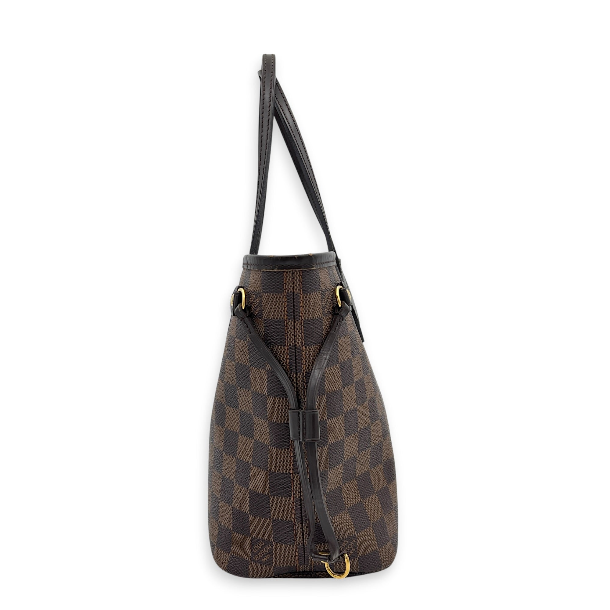 Neverfull Tote Bag PM Ebene in Coated Canvas, Gold hardware