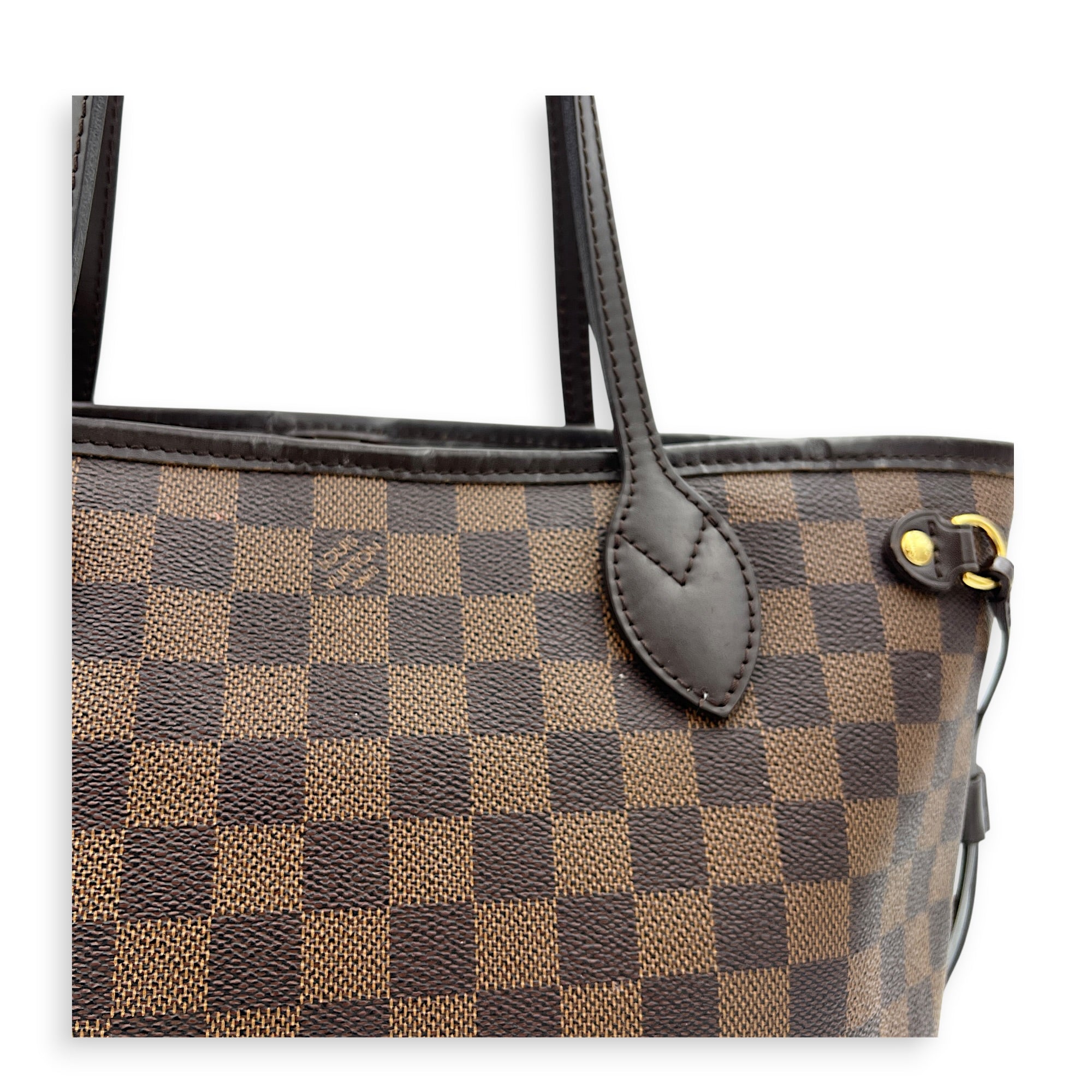 Neverfull Tote Bag PM Ebene in Coated Canvas, Gold hardware