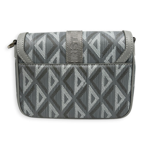 Hit The Road Grey Crossbody Bag in Coated Canvas, Mixed hardware