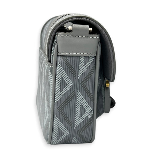 Hit The Road Grey Crossbody Bag in Coated Canvas, Mixed hardware