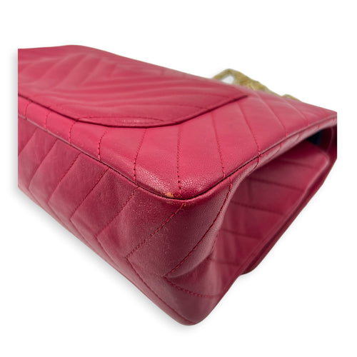 2.55 Shoulder Bag Medium Dark Red / Burgundy in Lambskin, Gold hardware