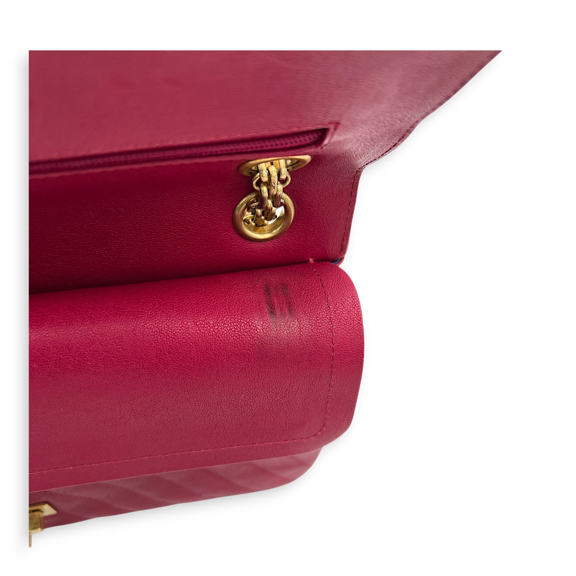 2.55 Shoulder Bag Medium Dark Red / Burgundy in Lambskin, Gold hardware