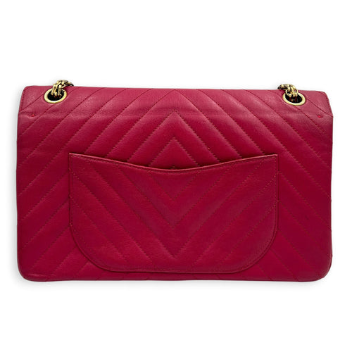 2.55 Shoulder Bag Medium Dark Red / Burgundy in Lambskin, Gold hardware