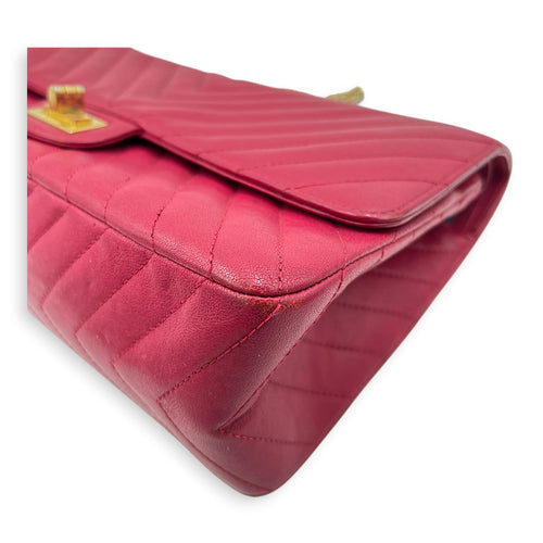 2.55 Shoulder Bag Medium Dark Red / Burgundy in Lambskin, Gold hardware