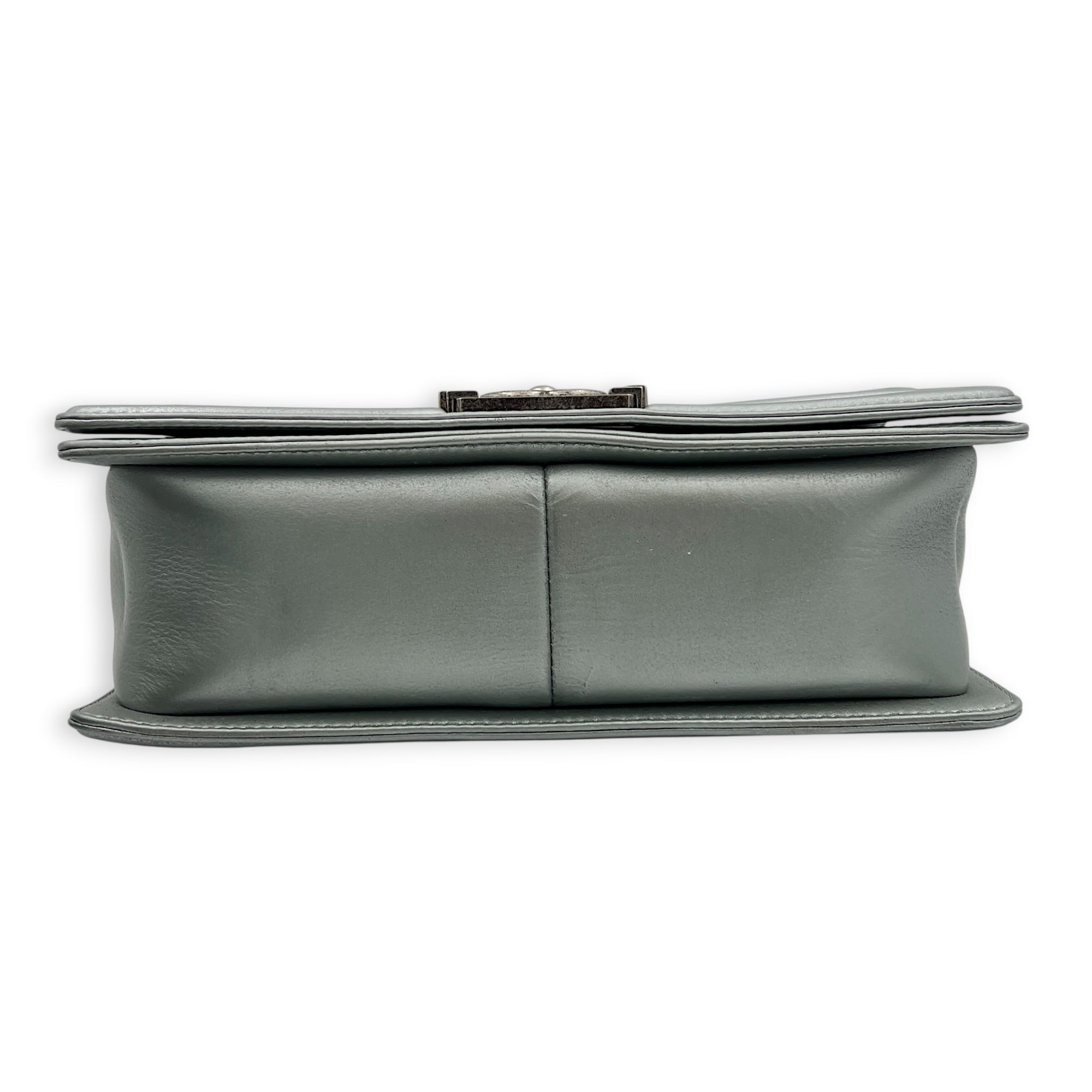 Boy Medium Metallic Silver (recolored) Shoulder Bag in Lambskin, Ruthenium hardware