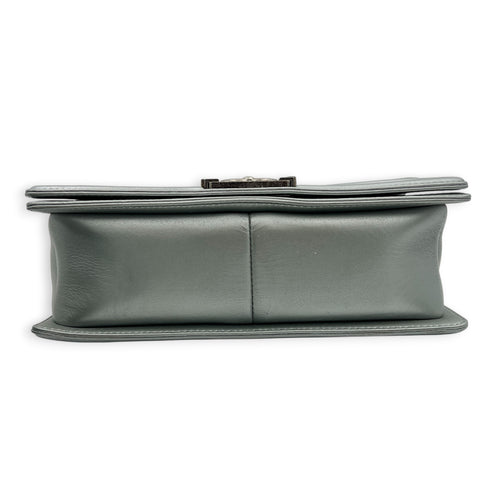 Boy Medium Metallic Silver (recolored) Shoulder Bag in Lambskin, Ruthenium hardware