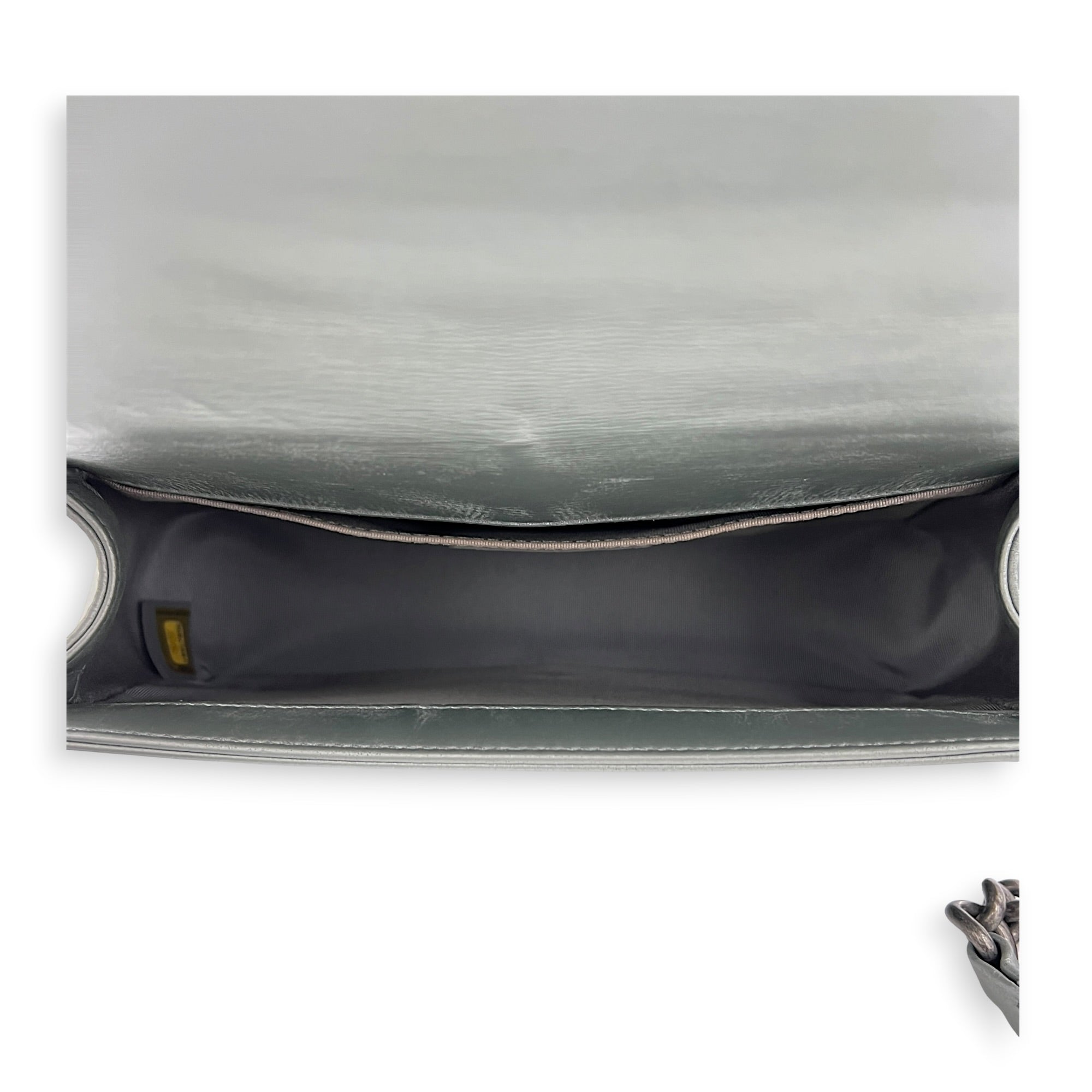 Boy Medium Metallic Silver (recolored) Shoulder Bag in Lambskin, Ruthenium hardware