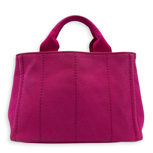 Canapa Small Pink Tote Bag in Canvas, Gold hardware