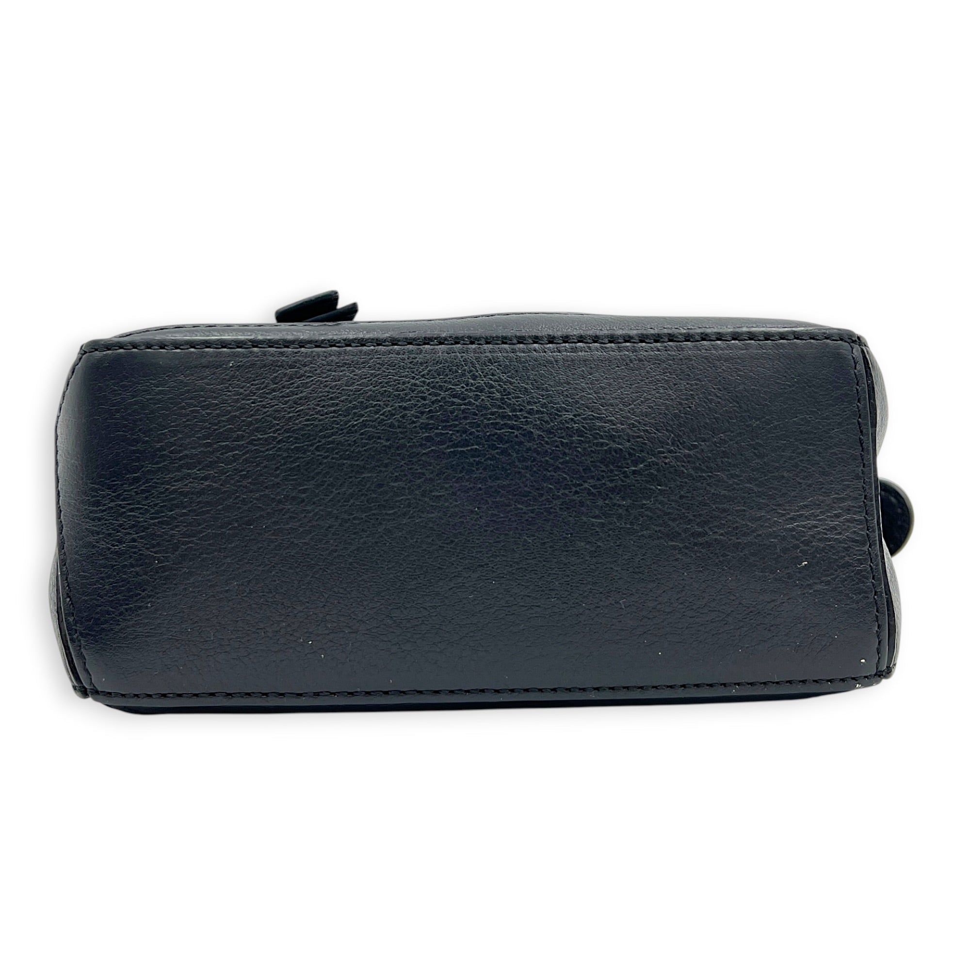 Puzzle Crossbody Bag Mini Black in Calfskin, Silver hardware