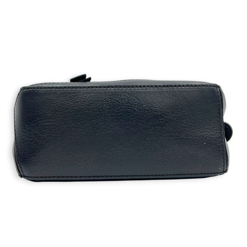 Puzzle Crossbody Bag Mini Black in Calfskin, Silver hardware