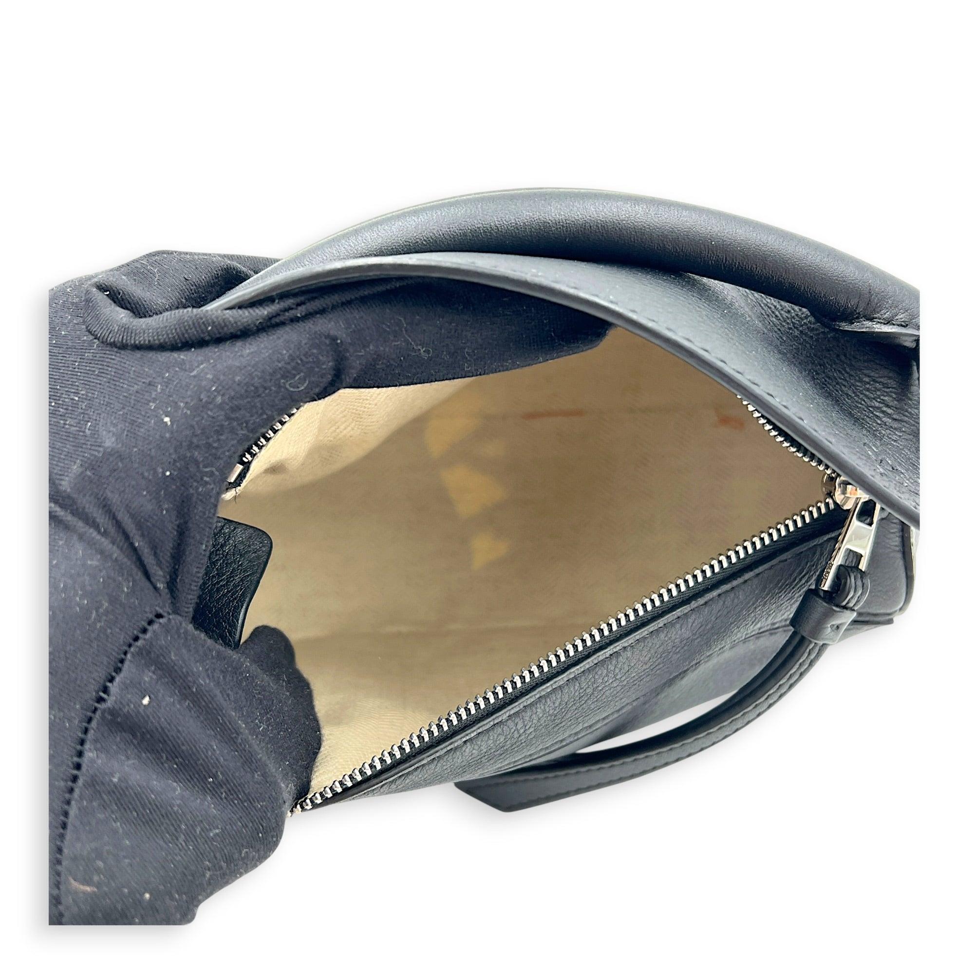 Puzzle Crossbody Bag Mini Black in Calfskin, Silver hardware