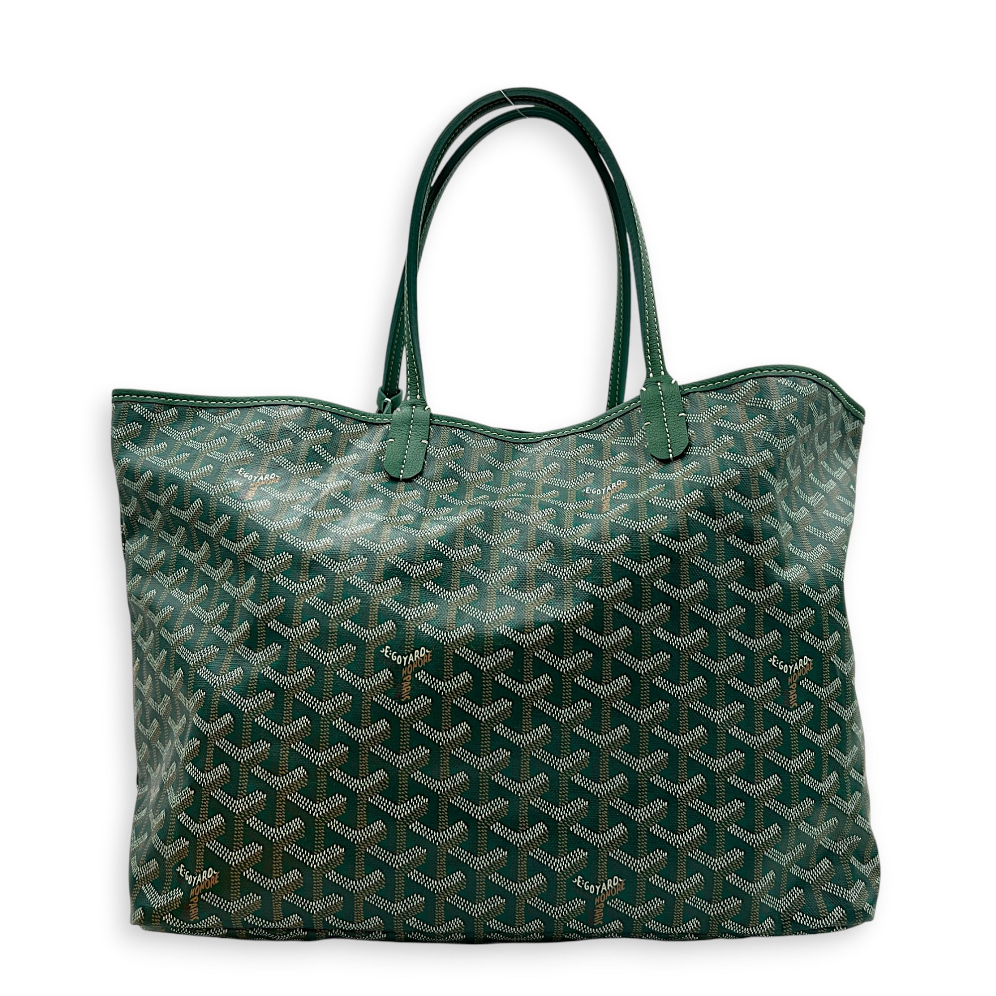 Saint Louis Tote Bag PM Green in Coated Canvas, Silver hardware