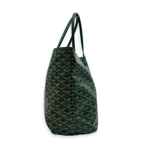 Saint Louis Tote Bag PM Green in Coated Canvas, Silver hardware
