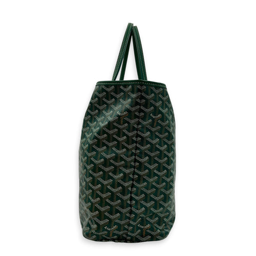 Saint Louis Tote Bag PM Green in Coated Canvas, Silver hardware