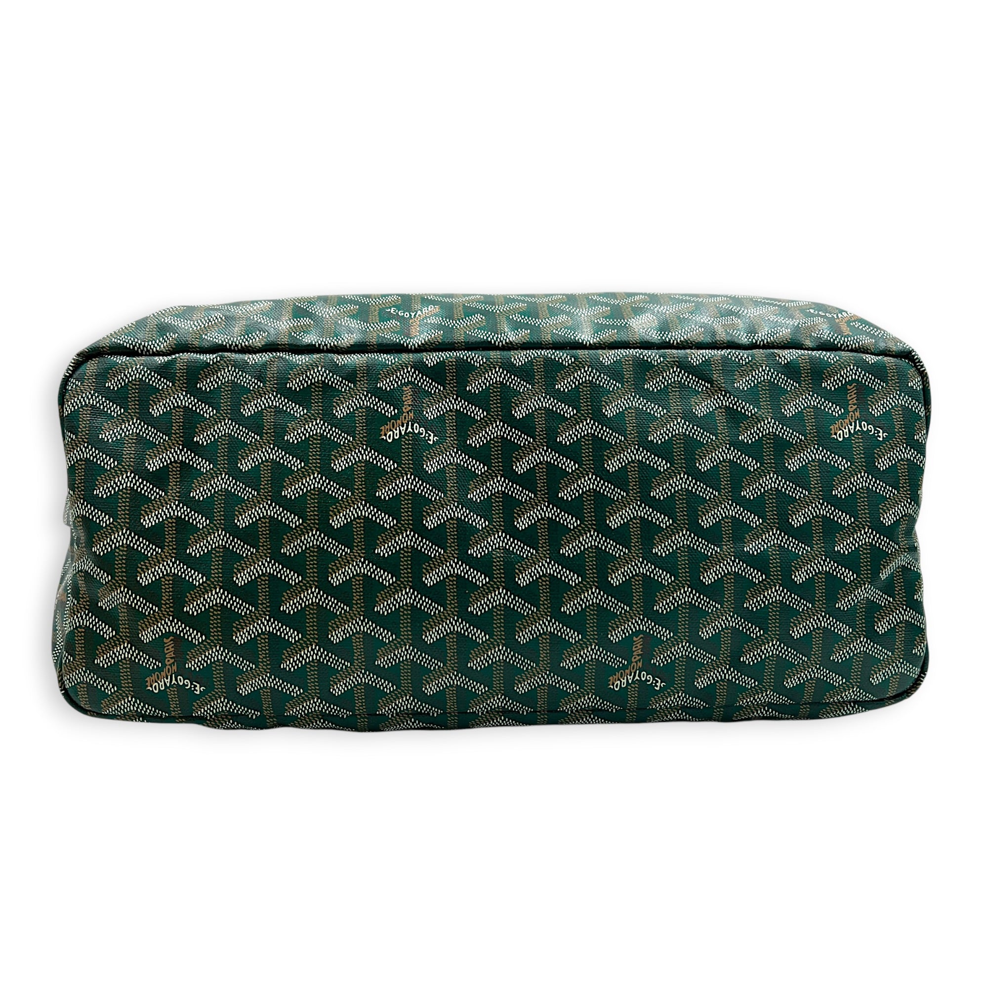 Saint Louis Tote Bag PM Green in Coated Canvas, Silver hardware