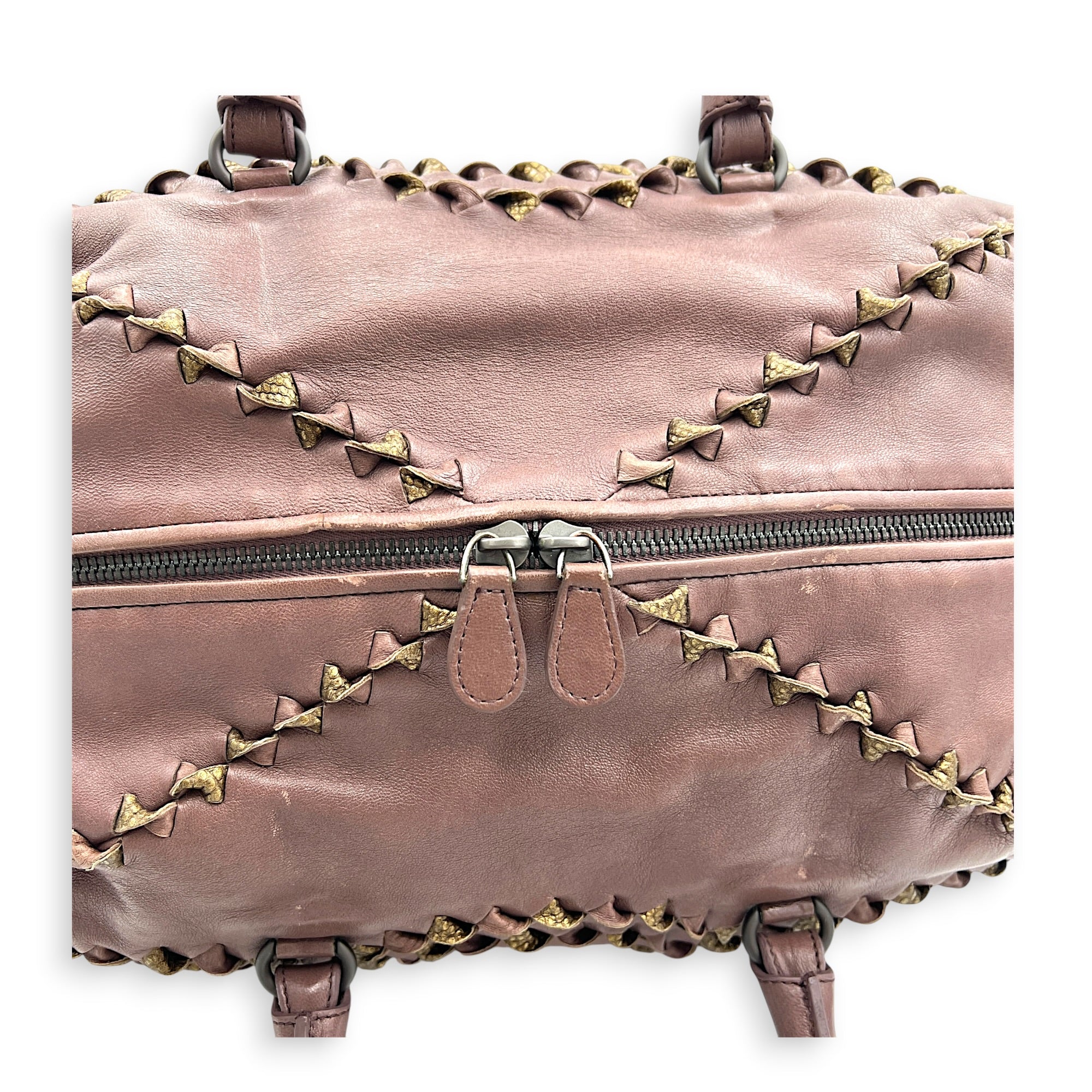 San Marco Top Handle Bag Purple in Calfskin