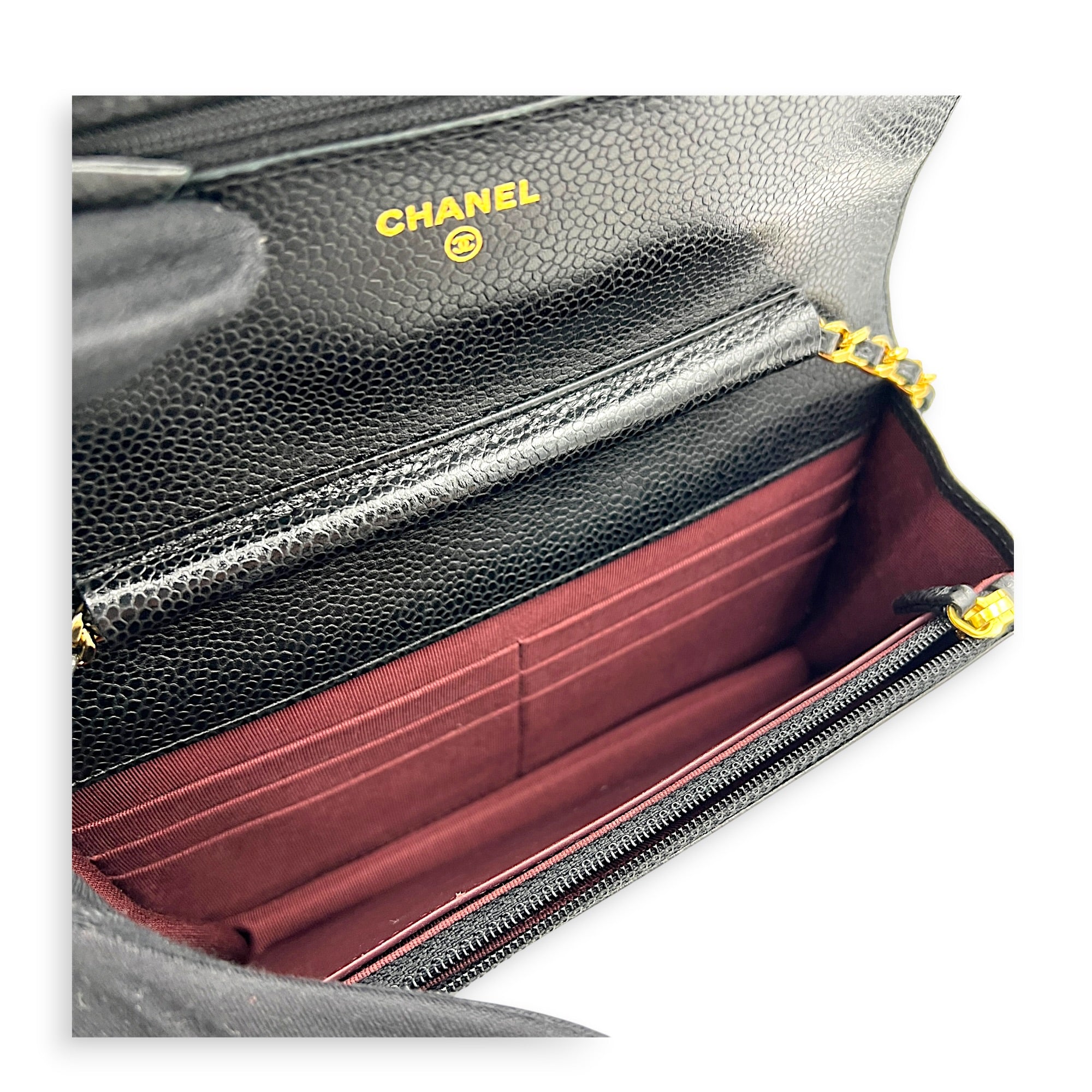 CC Wallet Black in Caviar Leather