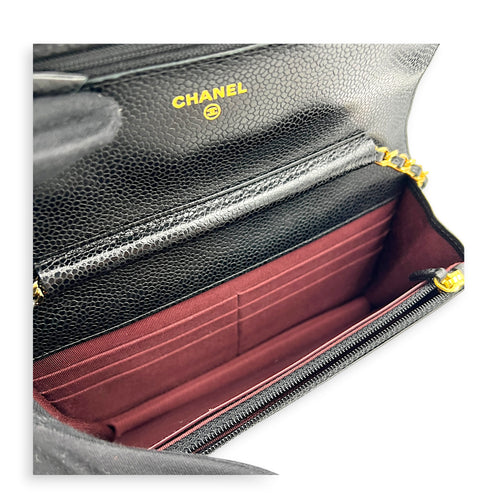 CC Wallet Black in Caviar Leather