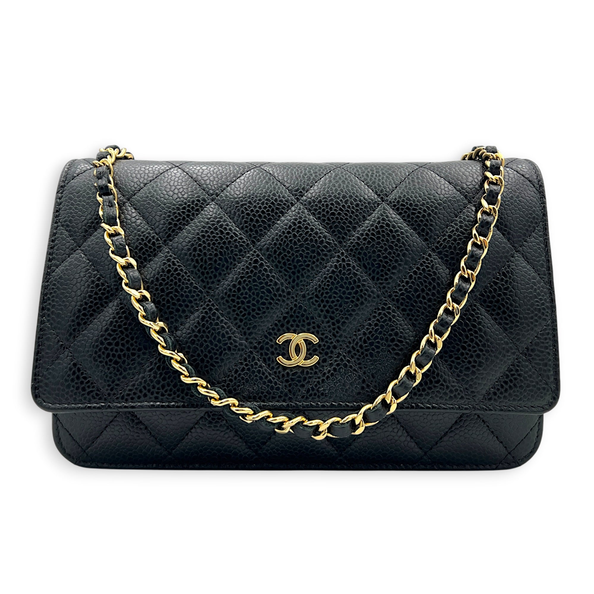 CC Wallet Black in Caviar Leather