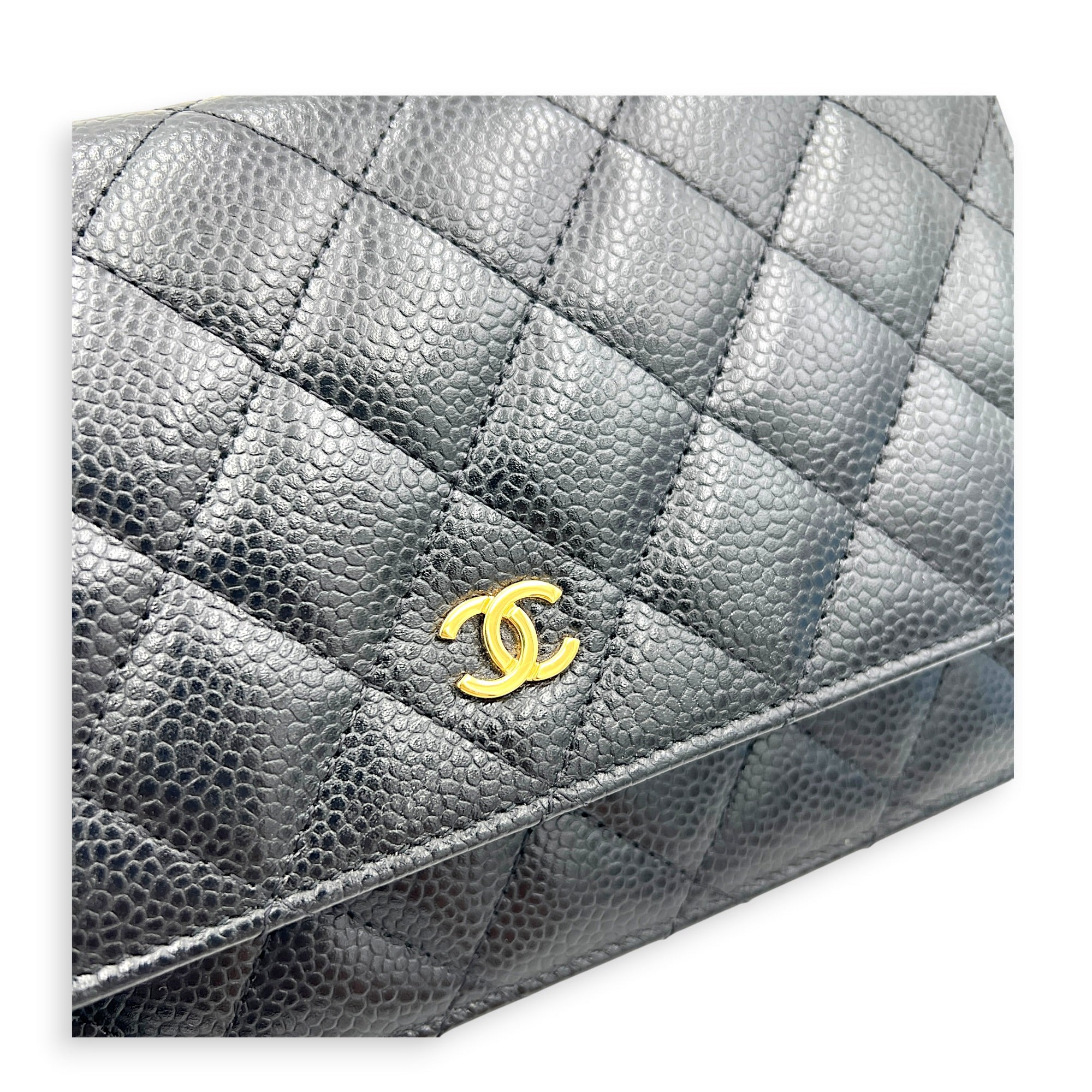 CC Wallet Black in Caviar Leather