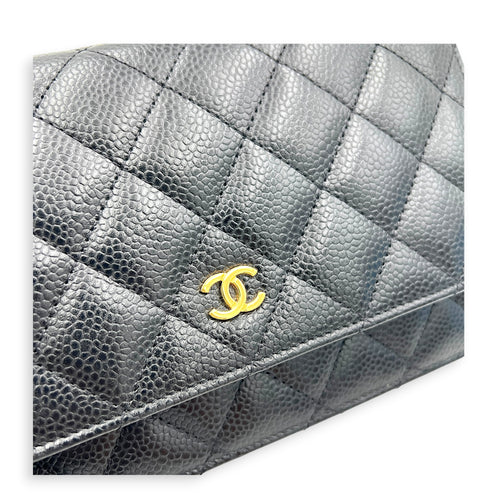 CC Wallet Black in Caviar Leather