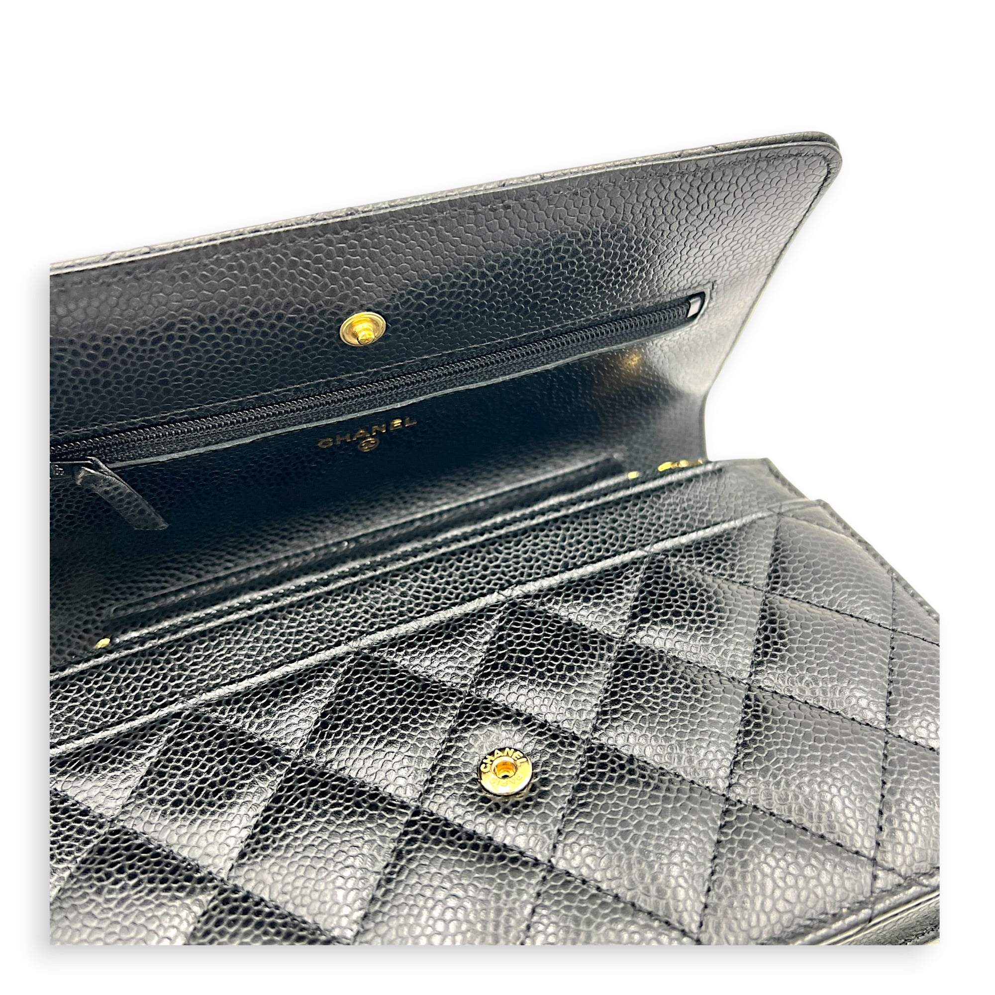 CC Wallet Black in Caviar Leather
