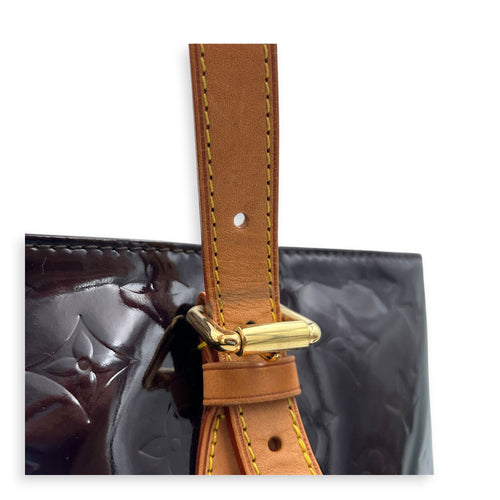 Brentwood Red Top Handle Bag in Patent Leather, Gold hardware