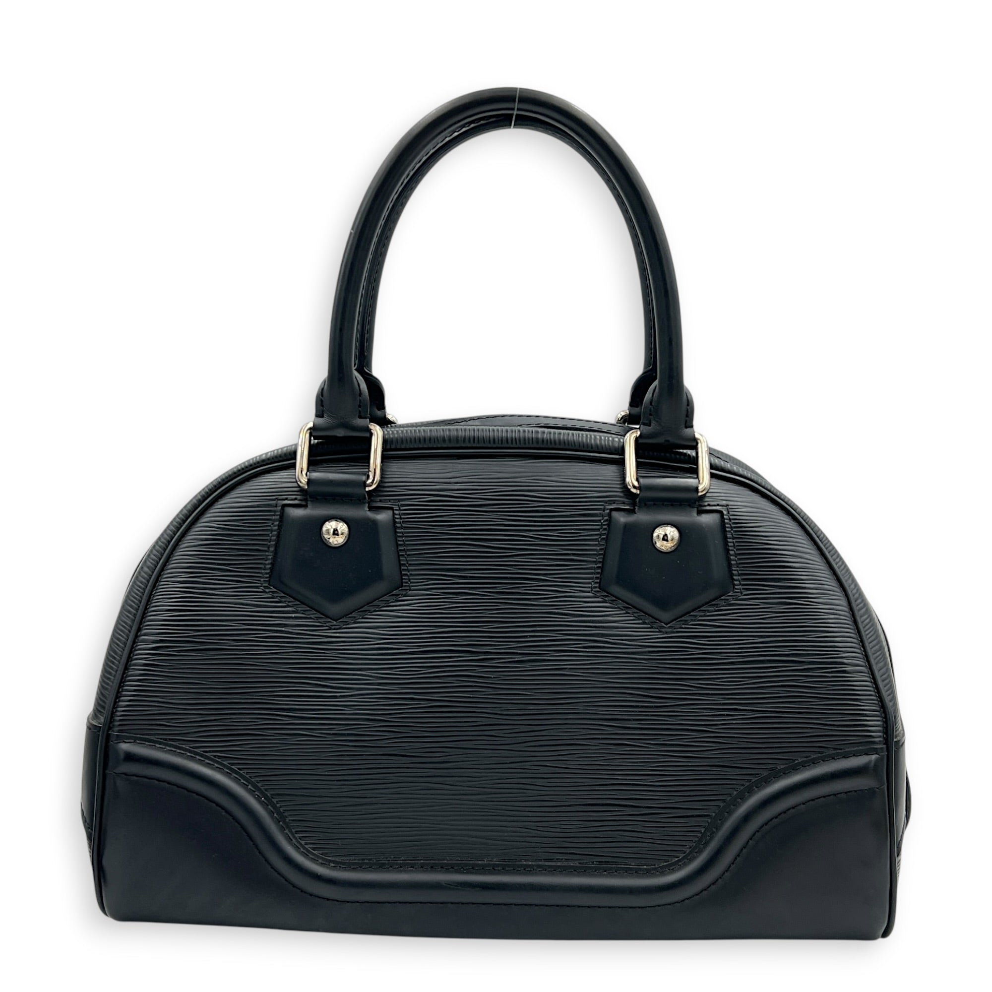 Montaigne Bowling  Top Handle Bag Black in Epi Leather