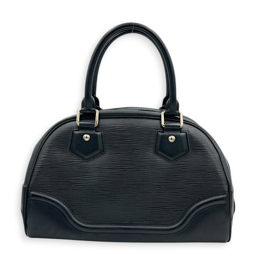 Montaigne Bowling  Top Handle Bag Black in Epi Leather